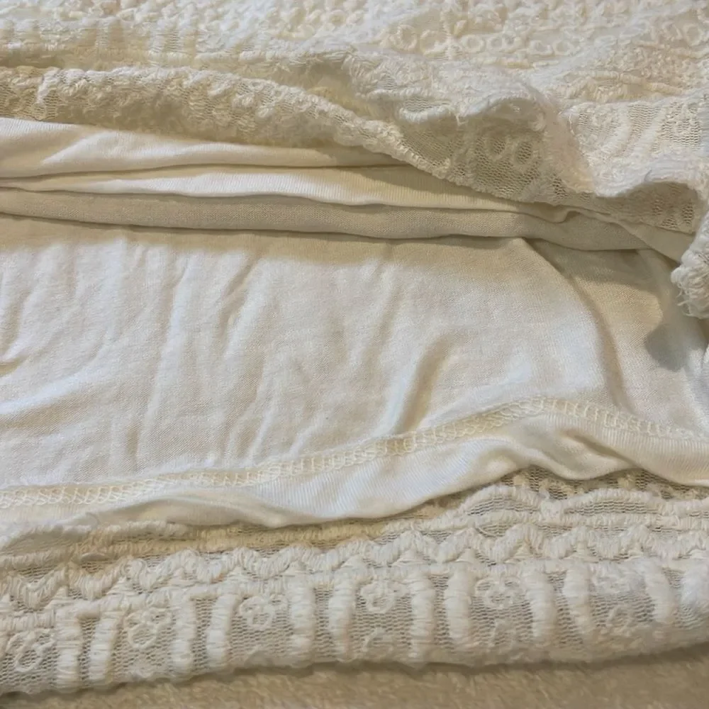 MNG Casual by Mango- “Brenda” Cream Crochet Embroidered & Lace Dress- Size XS